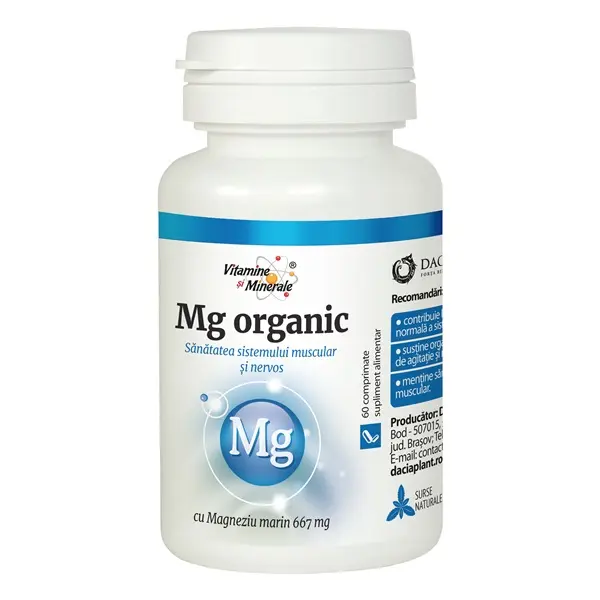 Magneziu organic 60 comprimate – Dacia Plant - Mușchi și nervi