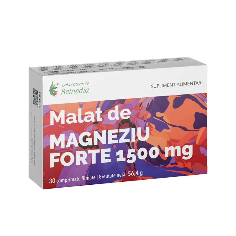 Malat de magneziu Forte 1500 mg 30 comprimate – Remedia