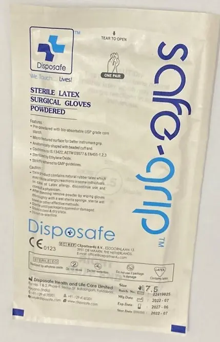 Mănuși sterile latex pudrate nr. 7,5 50 perechi – Roval Med