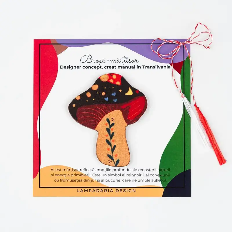 Marțișor "Ciupercuță - Echilibru și protecție" 7x6cm