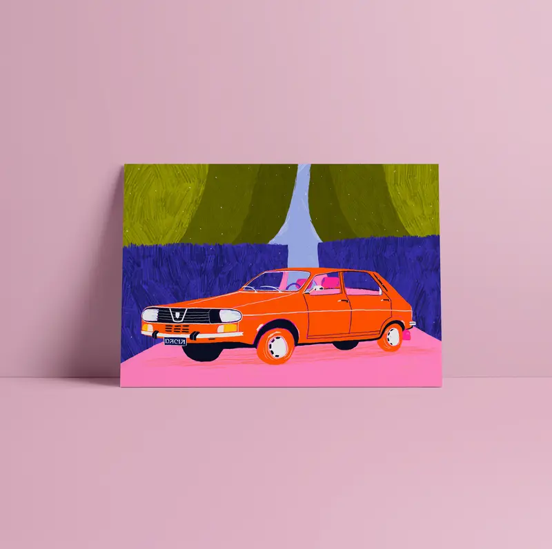 Mașina Dacia - Print de Artă