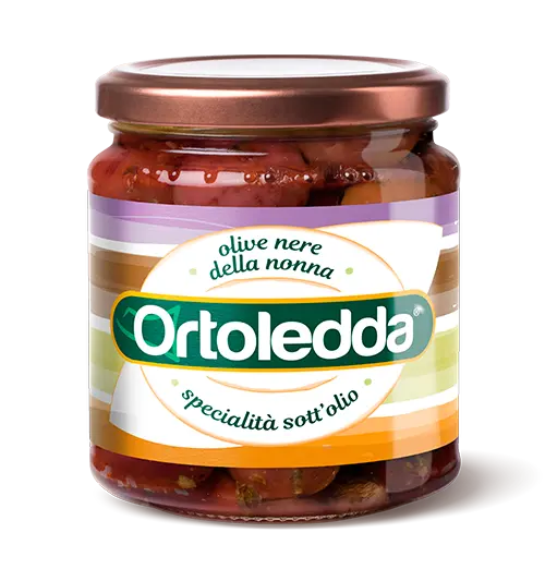 Masline Negre Siciliene, Ortoledda, 280 gr, in ulei