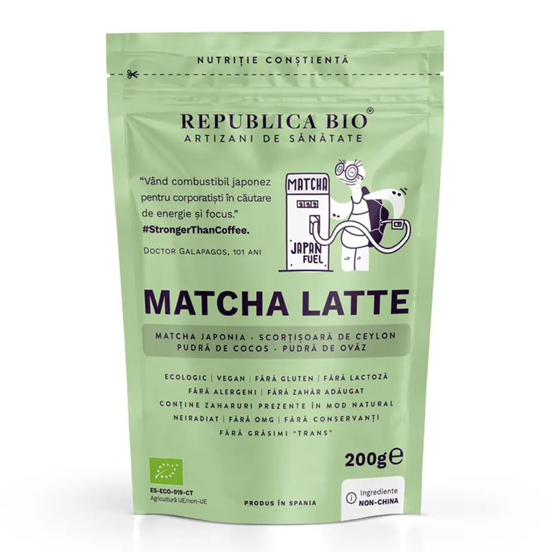 Matcha Latte, pulbere functionala ecologica Republica BIO, 200g