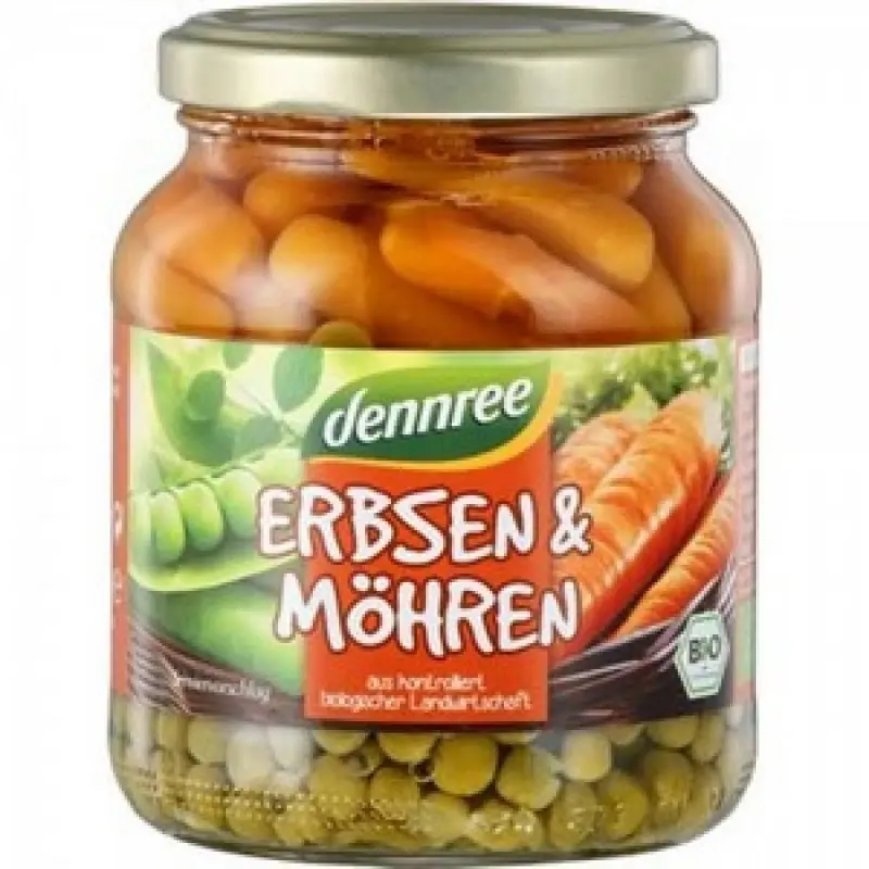 Mazare bio cu morcovi la borcan , 660g | Dennree