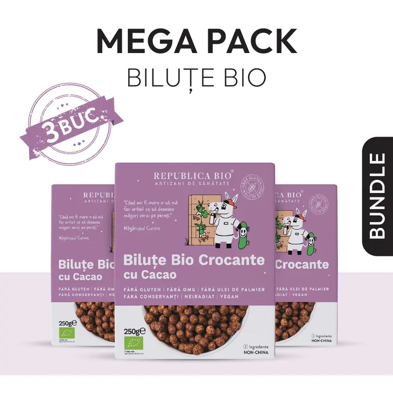 Mega Pack Bilute Bio crocante cu cacao FARA GLUTEN Republica BIO, Pachet Promotional