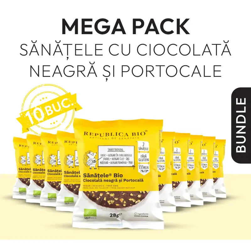 Mega Pack SANATELE BIO Ciocolata neagra si Portocala, ecologic, fara gluten, Pachet Promotional