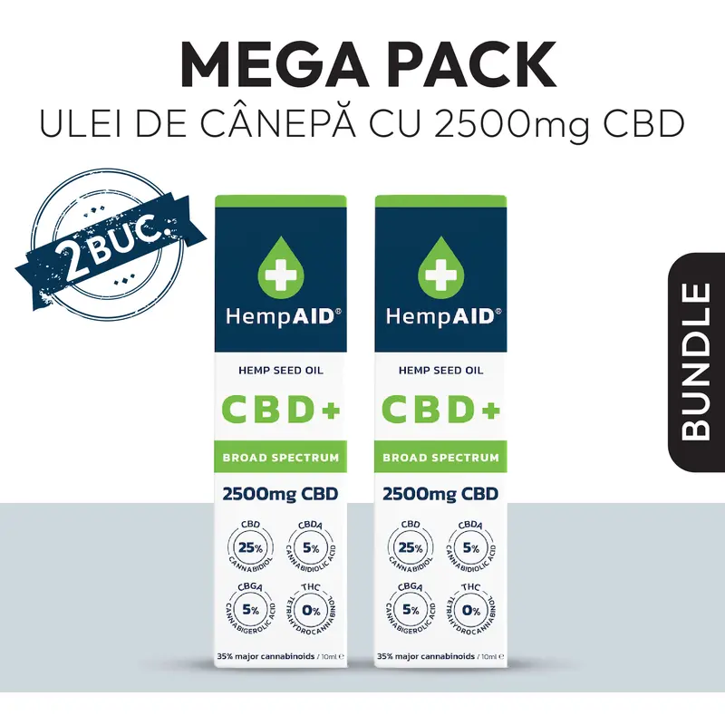 Mega Pack Ulei de canepa cu 2500mg CBD HempAIDpachet promotional