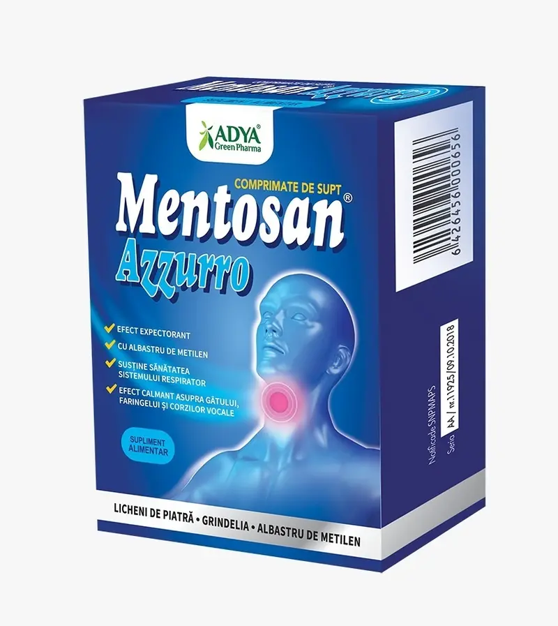 Mentosan Azzurro 21 comprimate de supt – Adya Green Pharma