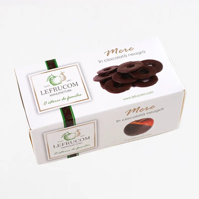 Mere deshidratate în ciocolată neagră (100 g)