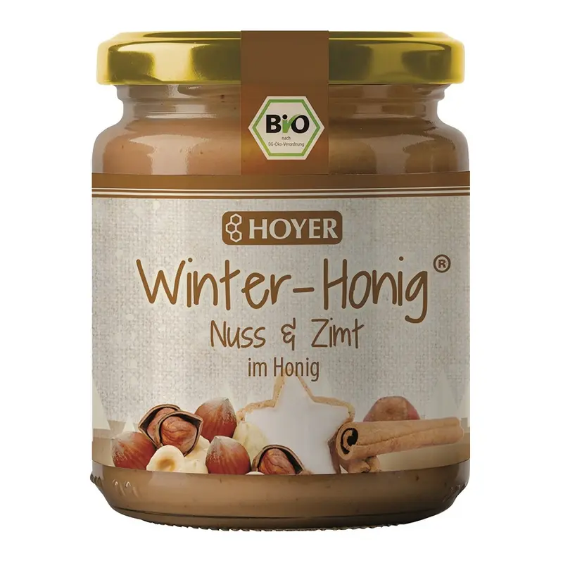 Miere Bio cu Scortisoara si Nuci Hoyer 250 g