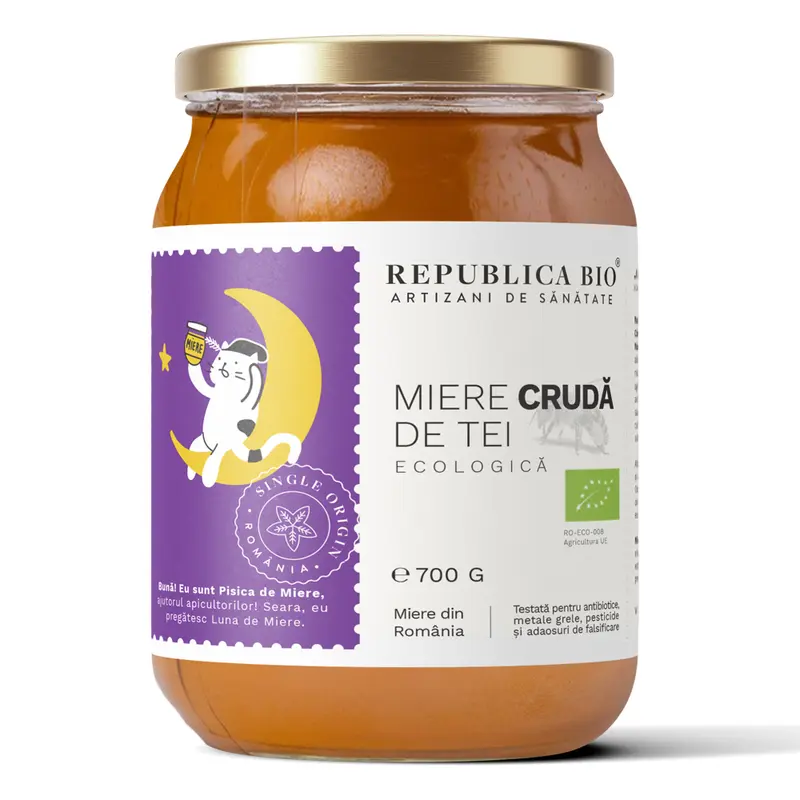 Miere de Tei ecologica cruda Republica BIO, 700 g