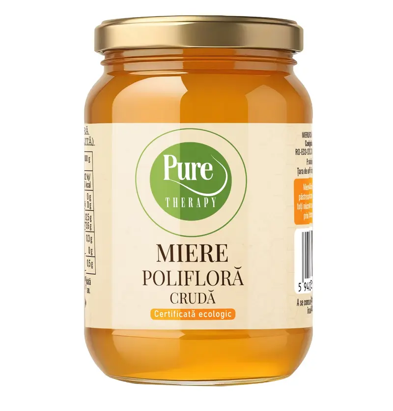 Miere naturala crudă 900g - Certificată ecologic