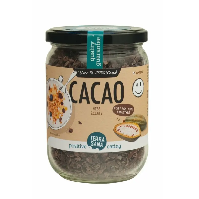 Miez de Boabe de Cacao Bio Raw Borcan Terrasana 230 g