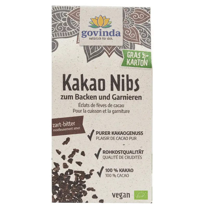 Miez de Boabe de Cacao Bio Raw Govinda 100 g