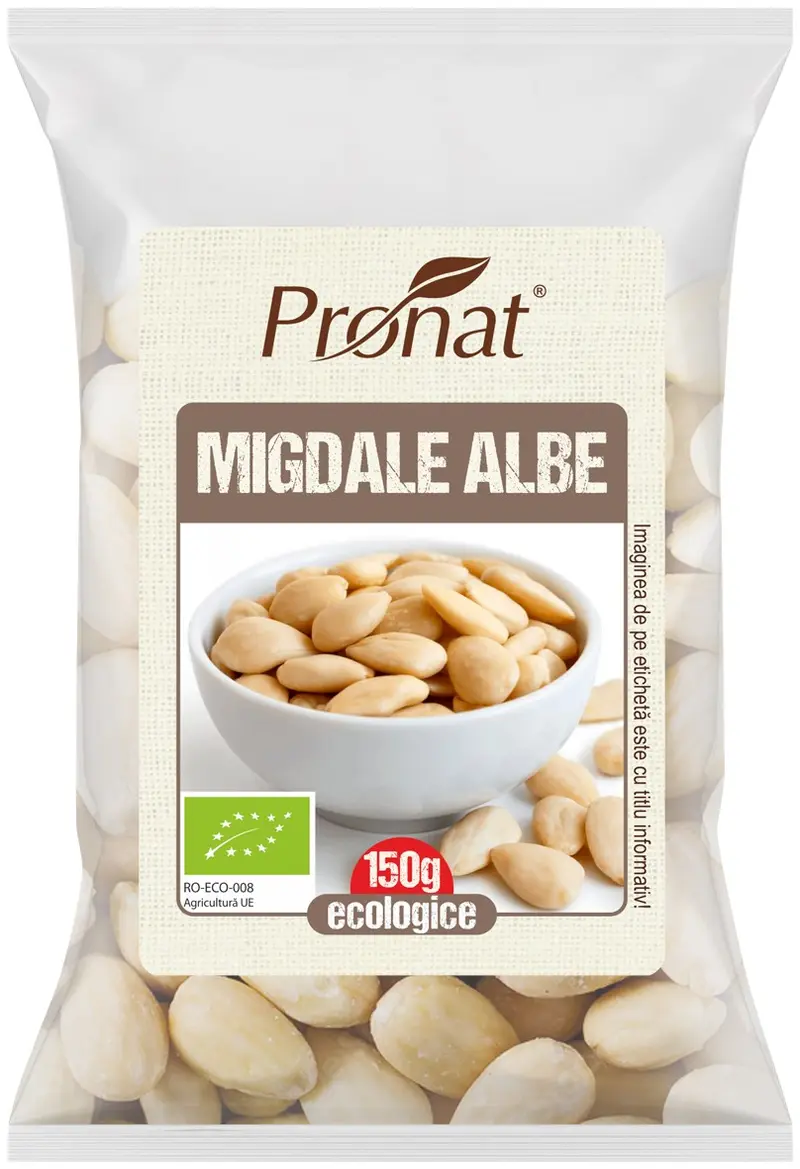 Migdale albe bio, 150g Pronat