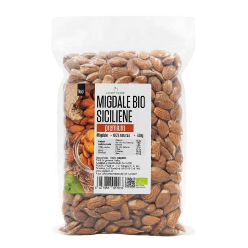 Migdale bio Siciliene premium 500 g Cuore Verde