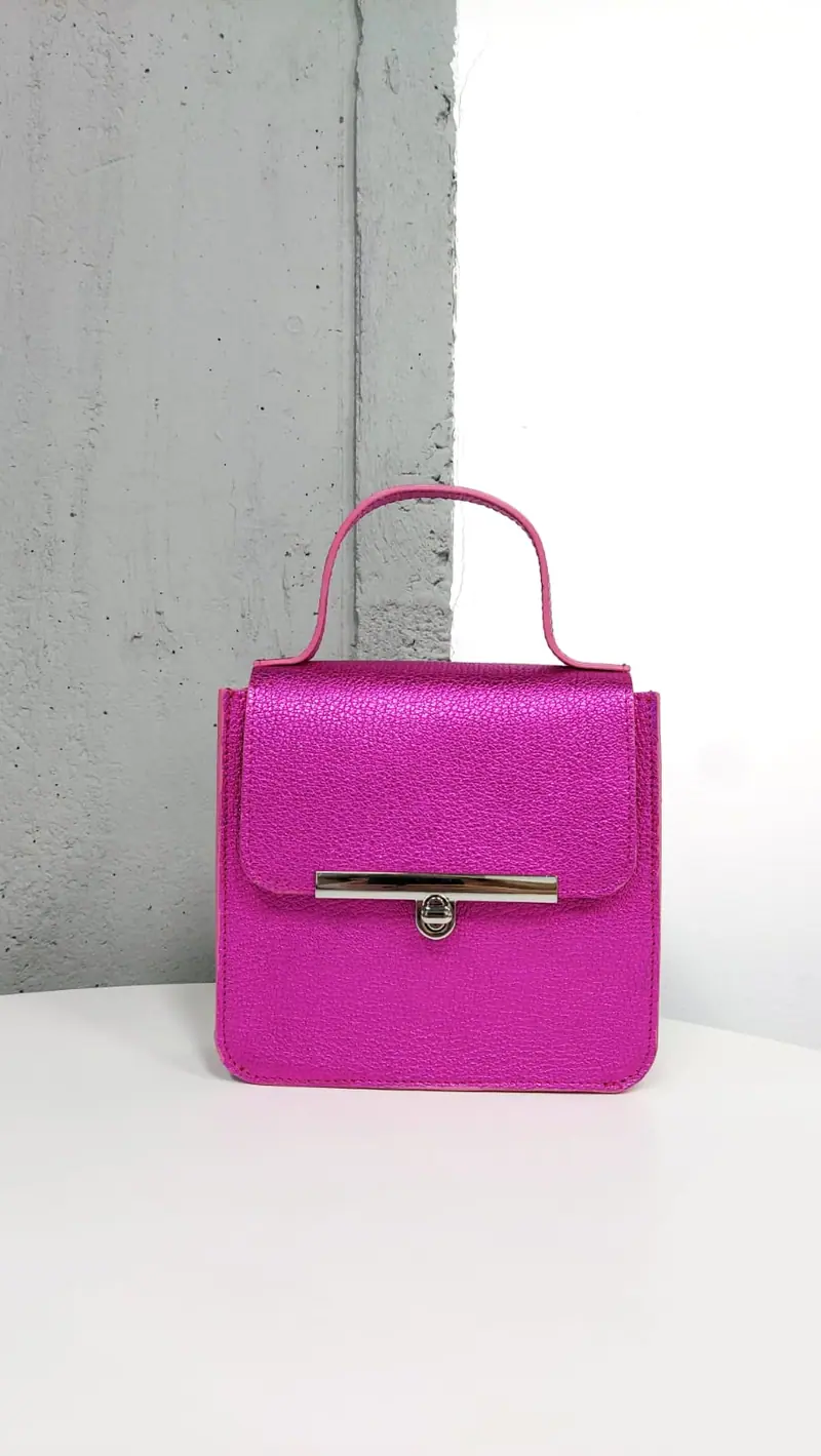 Mini leather bag Venus Metallic Pink