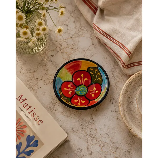 Mini tapas din ceramică artizanală spaniolă diametru Dalia 9 cm