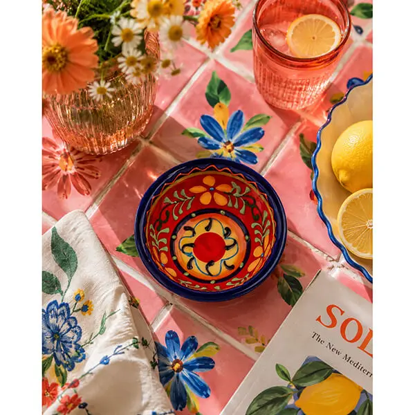 Mini tapas din ceramică artizanală spaniolă diametru Rojo 9 cm