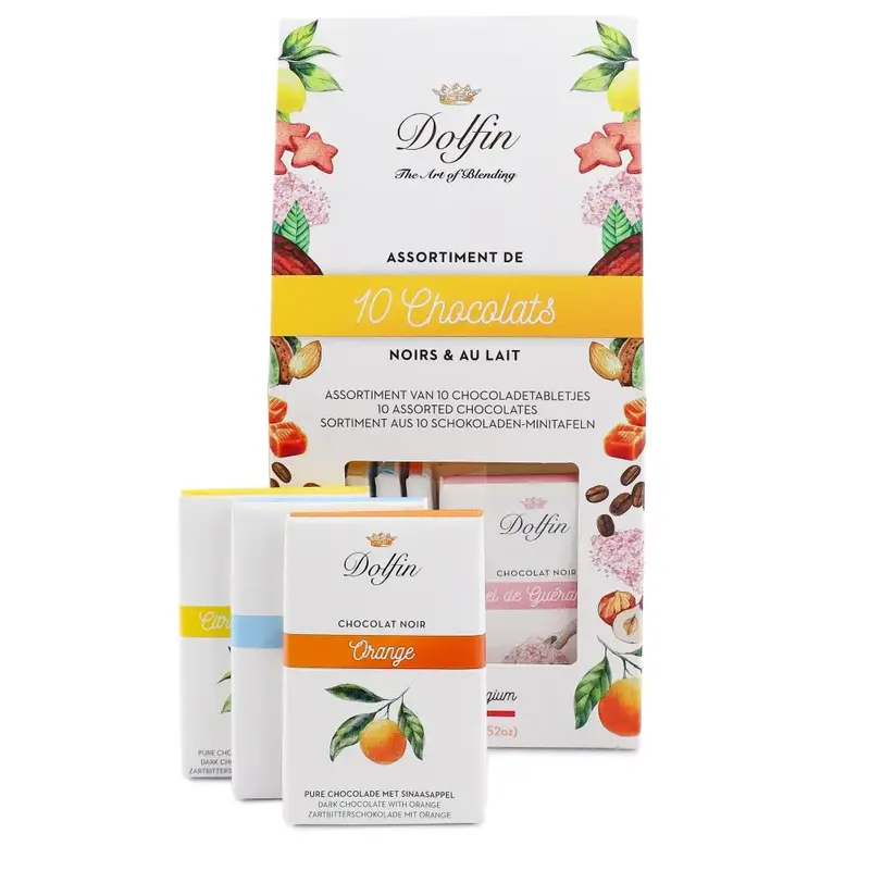 Mix de 10 mini tablete de ciocolată 100g Dolfin
