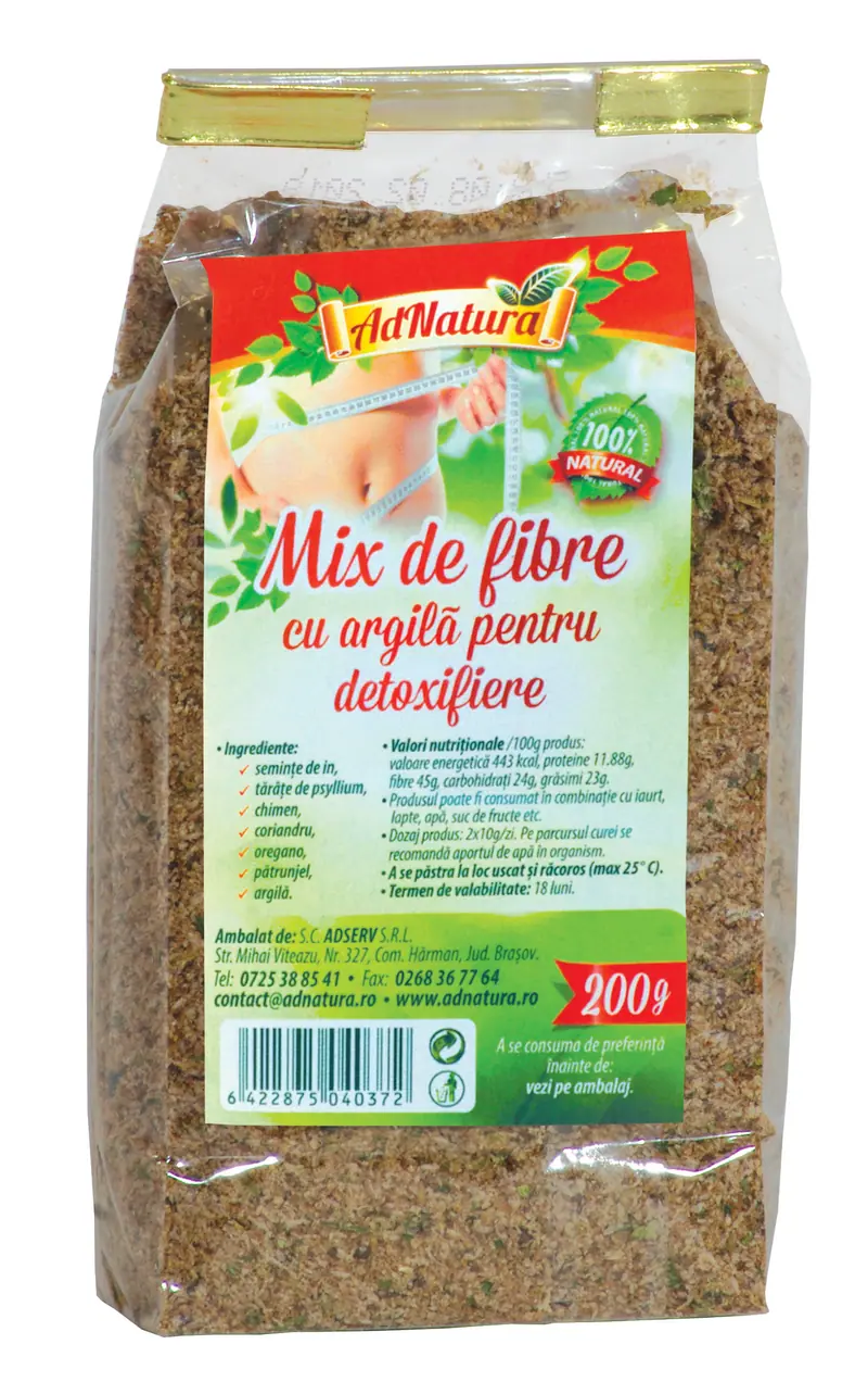 Mix de fibre cu argilă 200 g – AdNatura - Mix cu fibre