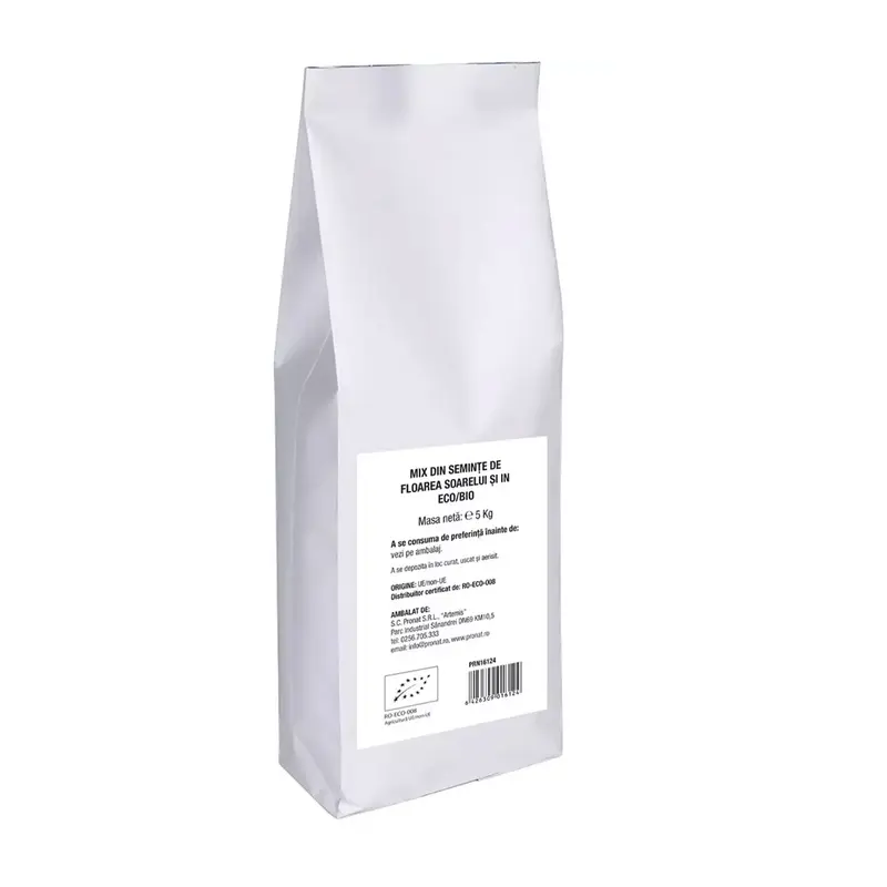 Mix din seminte bio de floarea soarelui si in, 5kg Pronat