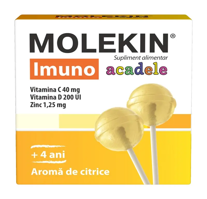 Molekin Imuno 4+ ani 12 acadele cu aromă de citrice – Zdrovit