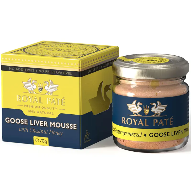 Mousse de foie gras cu miere de castane 60% ficat de gâscă Royal Pate 70g