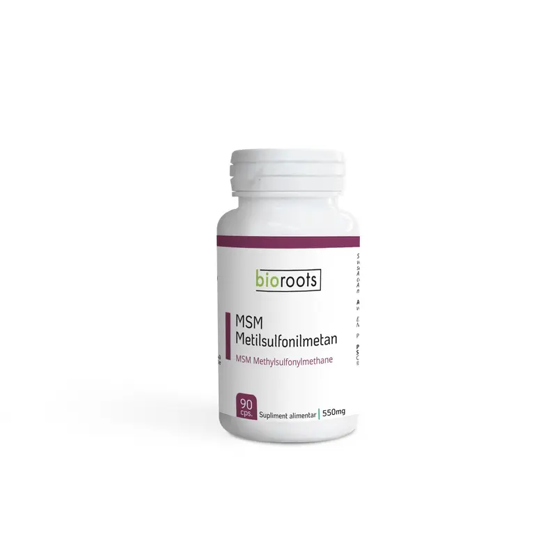 MSM Metilsulfonilmetan 550mg, 90 capsule vegetale (49,5g) | Bioroots