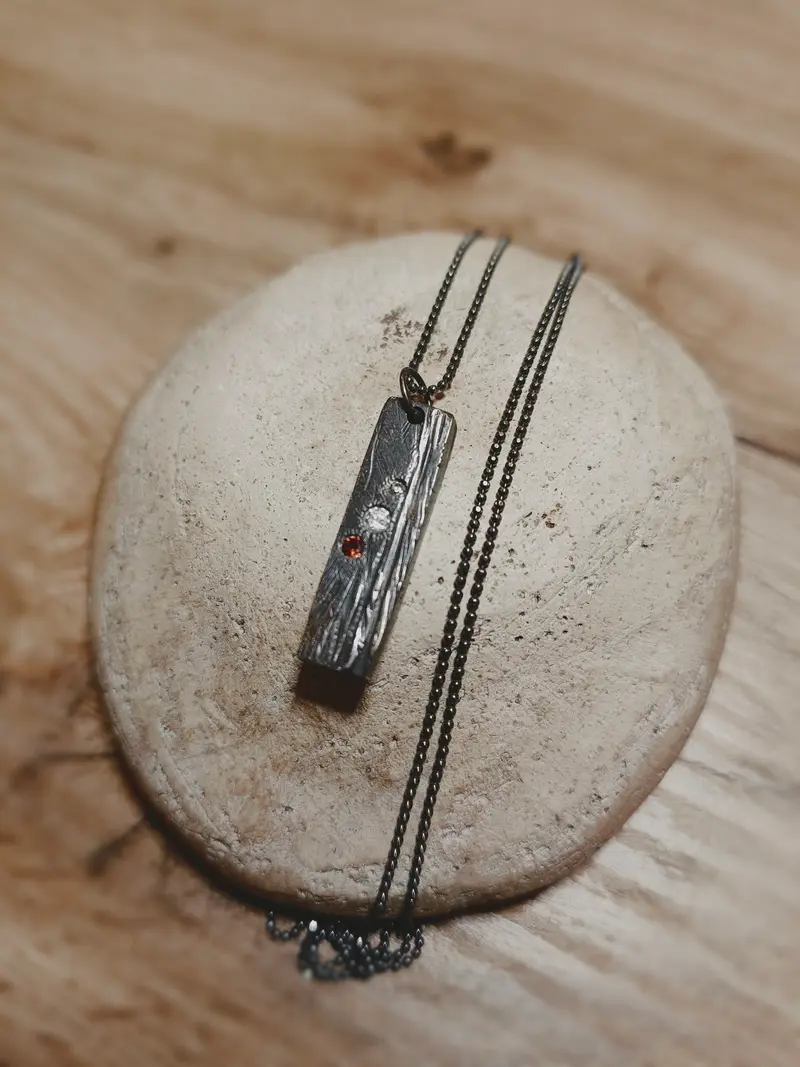 Multiple Facets Garnet Pendant & Chain