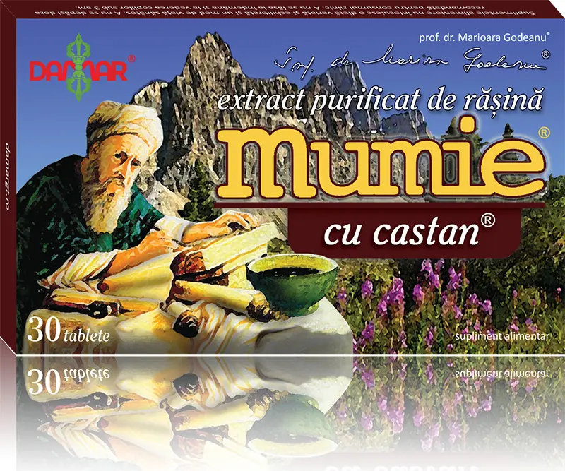 Mumie extract de rășină cu castan 30 tablete – Damar General