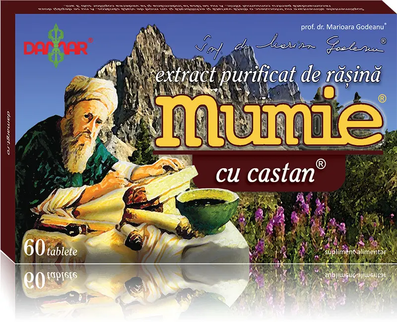 Mumie extract de rășină cu castan 60 tablete – Damar General