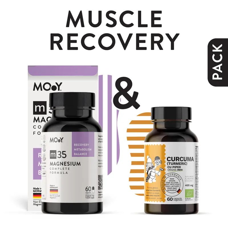 Muscle Recovery, pachet promotional (Curcuma/Turmeric + m35 Complete Magnesium)