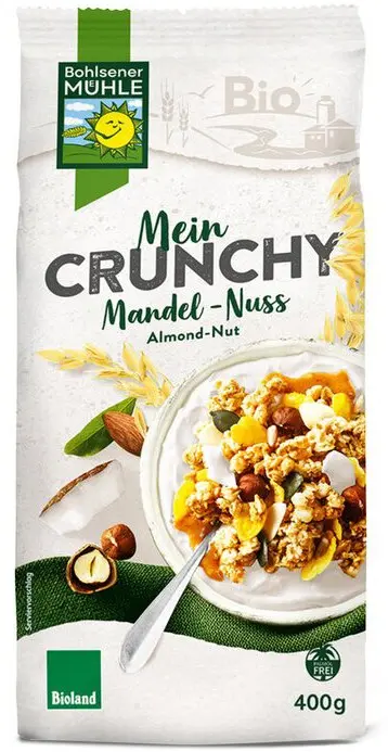Musli bio Crunchy cu migdale si alune, 400g Bohlsener Muhle