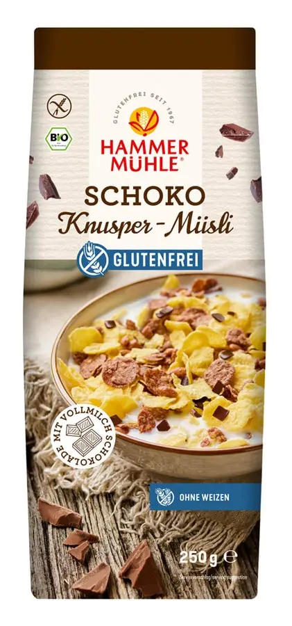 Musli bio fara gluten cu ciocolata, 250g Hammer Muhle
