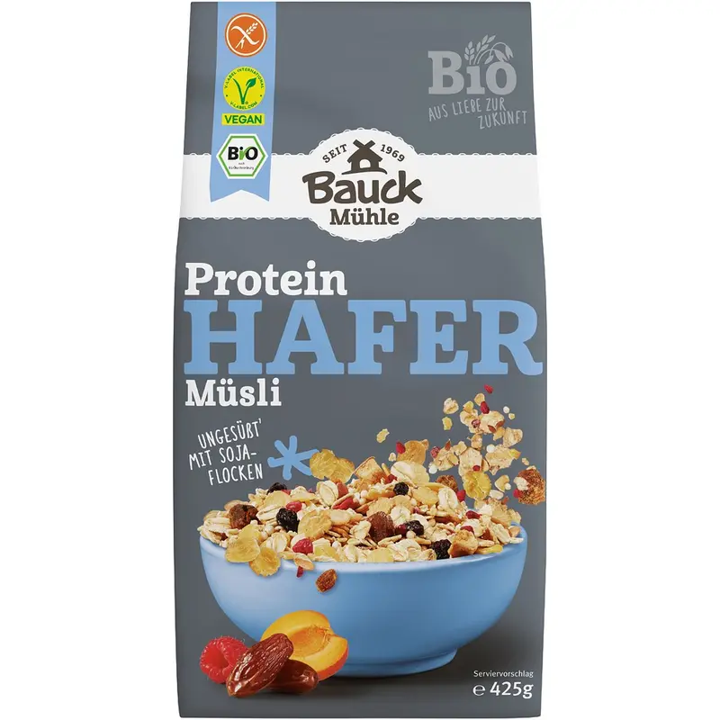 Musli proteic bio cu ovaz fara gluten, 425g | BauckHof