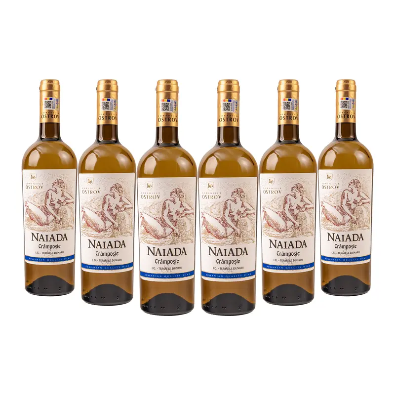 Naiada, Crâmpoșie, bax 6 sticle-0.75l, sec, alb