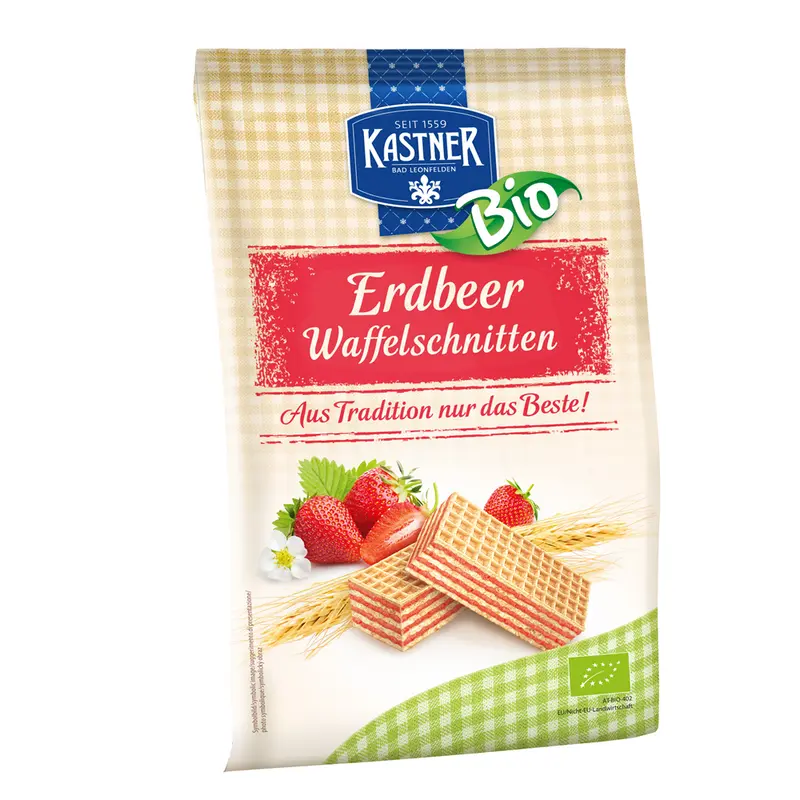 Napolitane Bio cu Capsuni Kastner 175 g