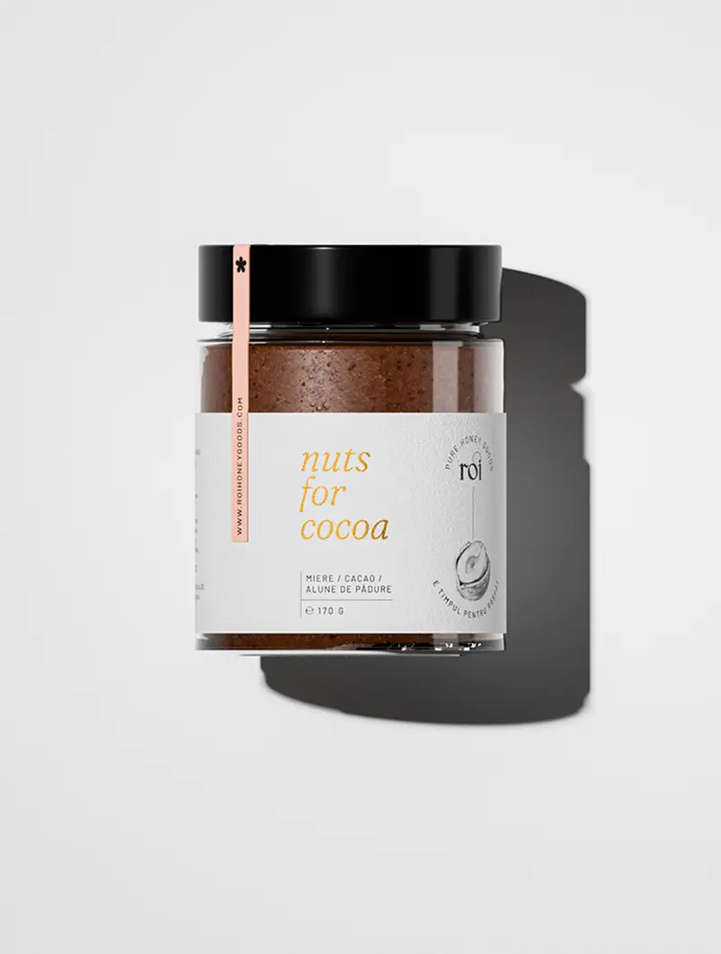 "Nuts for Cocoa" - Cremă de miere cu alune de pădure și cacao