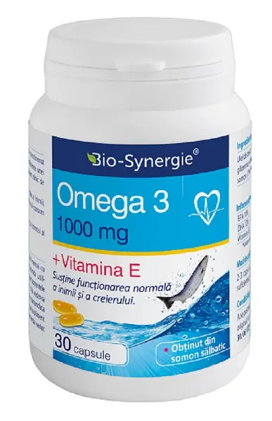 Omega 3 1000 mg + vitamina E 30 capsule – Bio-Synergie