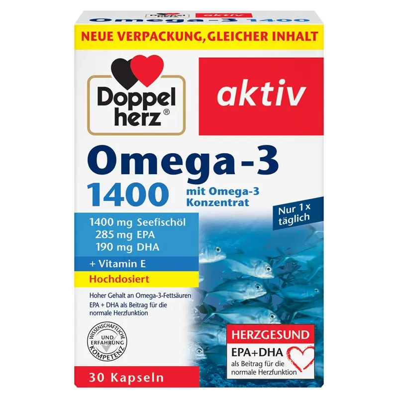 Omega 3 1400 mg 30 capsule – Doppel Herz - Inimă sănătoasă