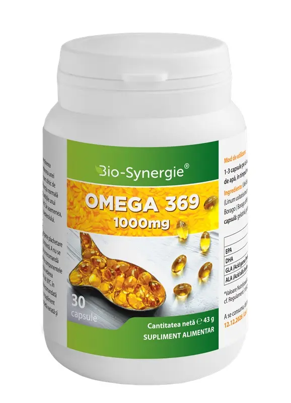Omega 3-6-9 1000 mg 30 capsule – Bio-Synergie - Omega-3 zilnic