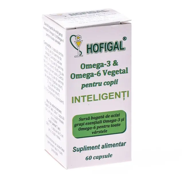 Omega 3 & Omega 6 pentru copii 60cps moi Hofigal
