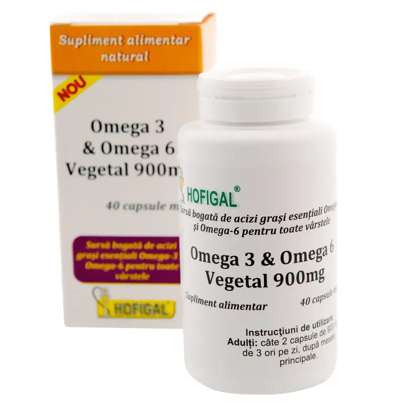 Omega 3 & Omega 6 vegetal 900 mg 40 capsule moi – Hofigal