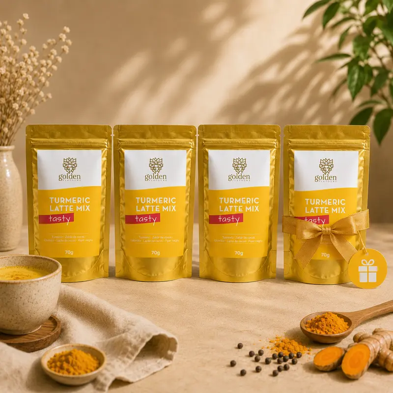 Pachet 3+1 Turmeric Latte Mix Tasty 70 g | Golden Flavours
