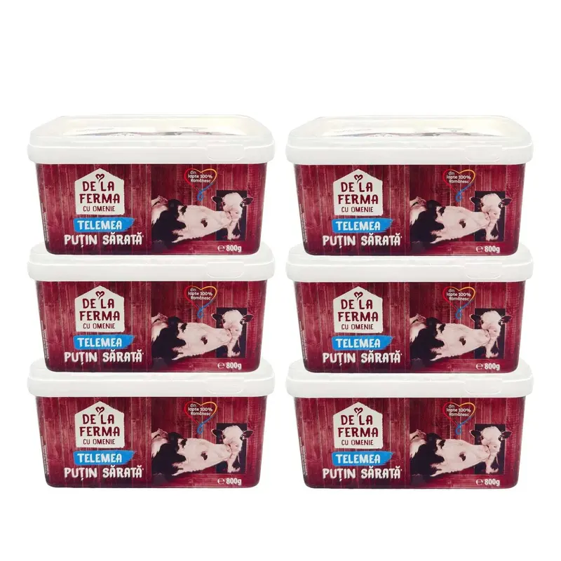 Pachet 6 bucăți Telemea puțin sărată 800g