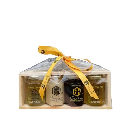 Pachet cadou Gava Honey 140g - 4 borcane de miere