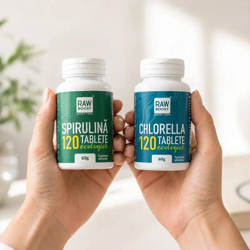 Pachet DETOX Duo - 20 zile, spirulina si chlorella | Raw Boost