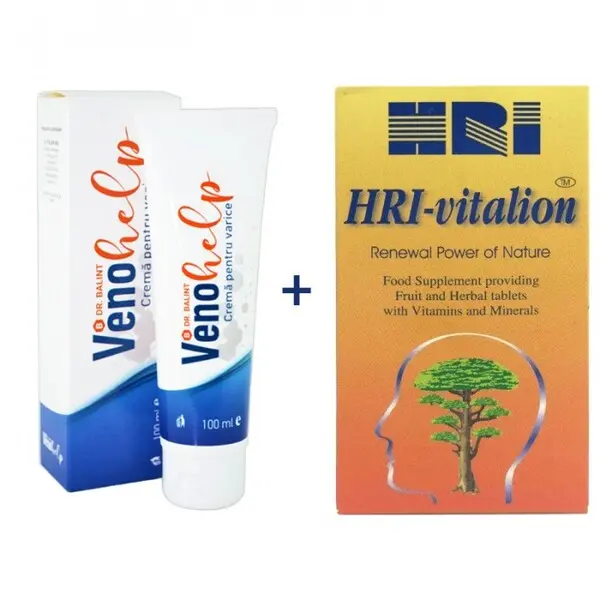 Pachet HRI Vitalion 54 tablete + Venohelp 100ml