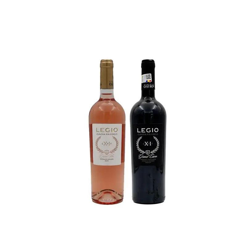 Pachet Legio două sticle – 1 sticlă Roșu (Cabernet Sauvignon, Fetească Neagră & Merlot) + 1 sticlă Rosé (Fetească Neagră)